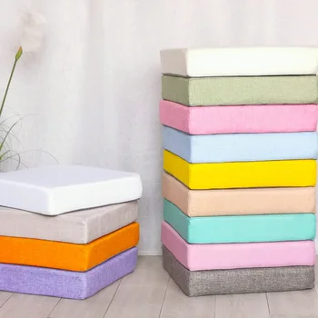 

40x40/45x45/50x50cm Solid Square Seat Cushion 5cm Modern Gray Red White Blue Coffee Cushion for Car Home Hotel Office Chair