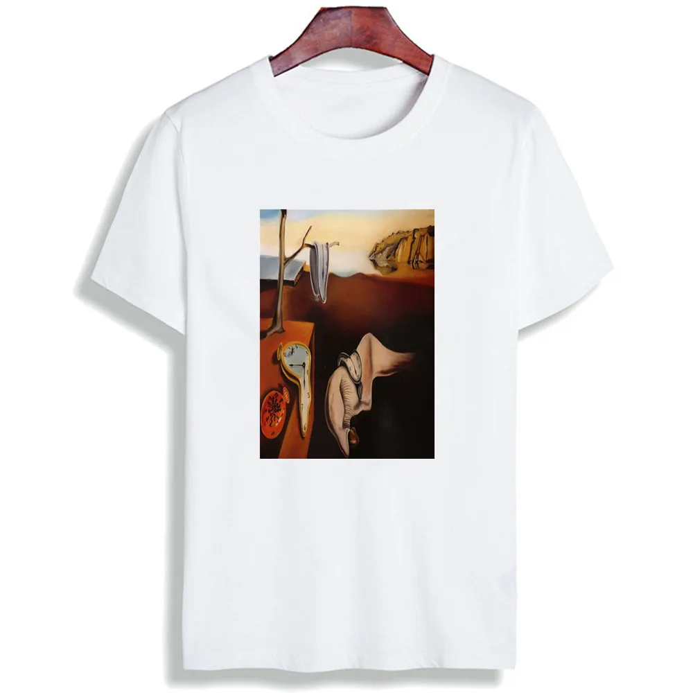 Мужская футболка с принтом Salvador Dali Camiseta Hombre Surreal Art модель хлопок футболка размера плюс Camisetas брендовая футболка Топы