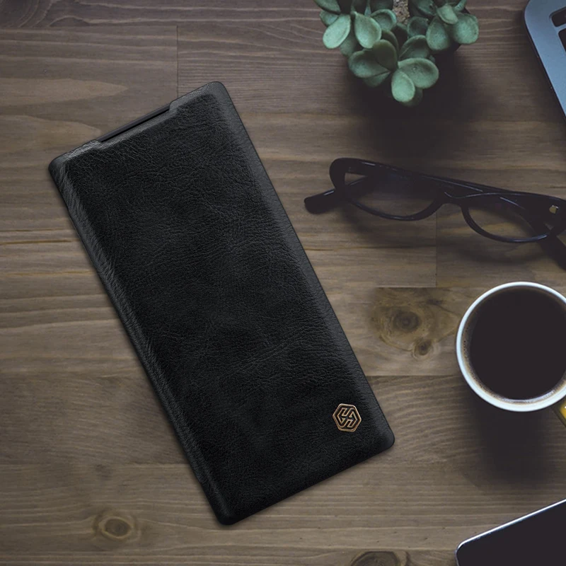Nillkin Qin Роскошный ультра тонкая Книга Флип кожаный чехол для samsung Galaxy Note 9 10 S9 S10 Plus S10E Note10 Plus слот для карт