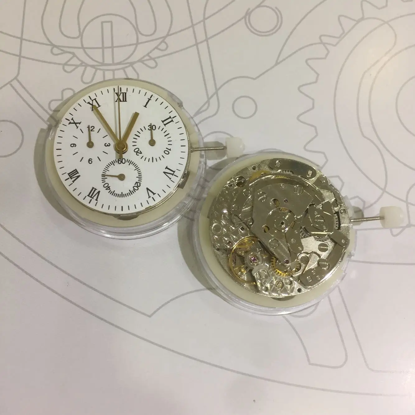 

New Vintage Retro Clone Automatic Watch Movement Chronogrpah For Asian 7753 Mechnical Replacement Repair Movement For 7753