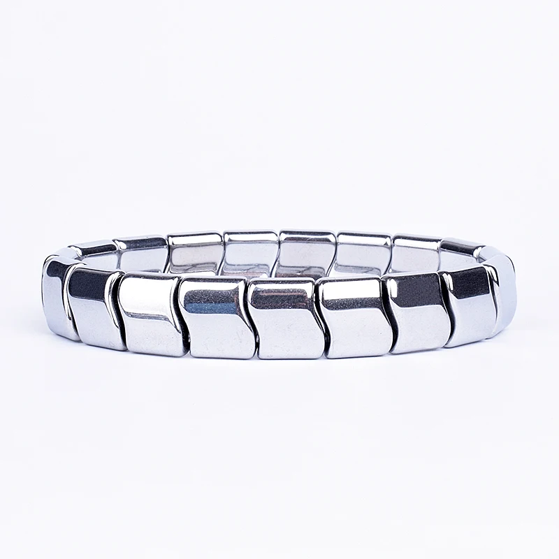 Fashion Energy Hematite Magnetic Bracelets Men Nature Silver color Hematite Charm Bracelets for Women High Polish Energy Jewelry