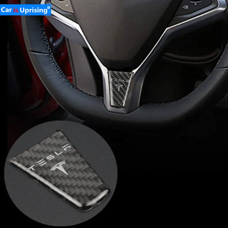 

1PCS Car accessories Interior Car Steering Wheel Decor Cover Stickers For Tesla Model S X Model 3 Badge Logo Decoration Sticker