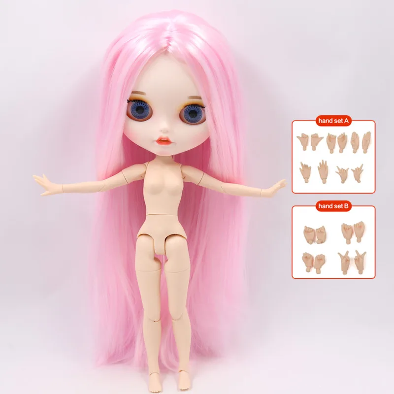 ICY Blyth кукла на заказ с руками Набор для тела Новая Улыбка Рот матовое лицо 1/6 игрушки BJD DIY модные куклы подарок для девочки специальное предложение - Цвет: Nude doll