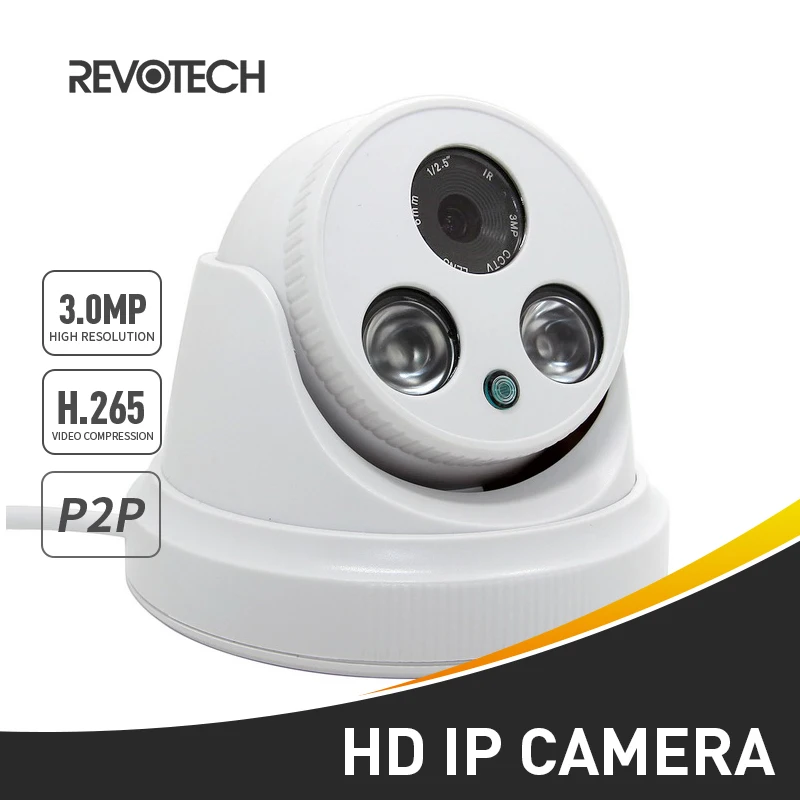 IP камера видеонаблюдения H.265 3 Мп 1296P/1080P 2 светодиосветодиодный|Камеры