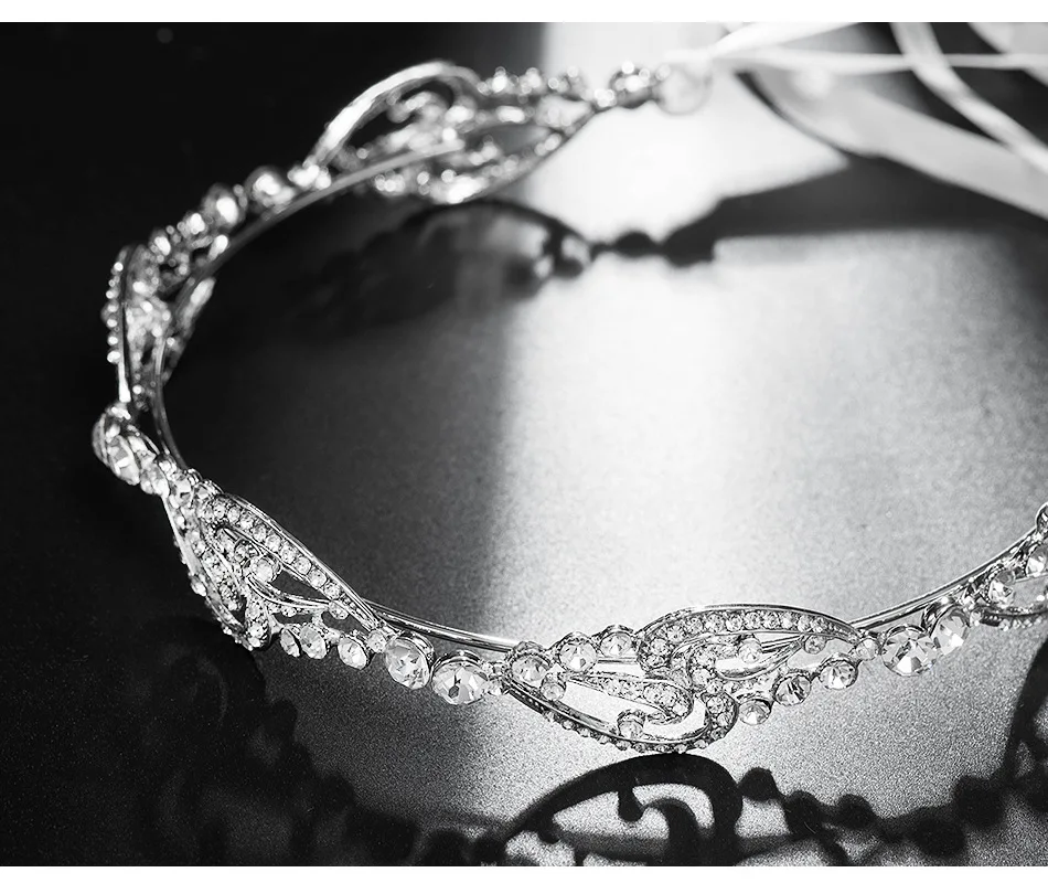 Luxury Women 3 Pieces Wedding Accessories Bridal Jewelry Rhinestone Headwear&Earring&Necklace Set Fashion Marriage Wedding Party