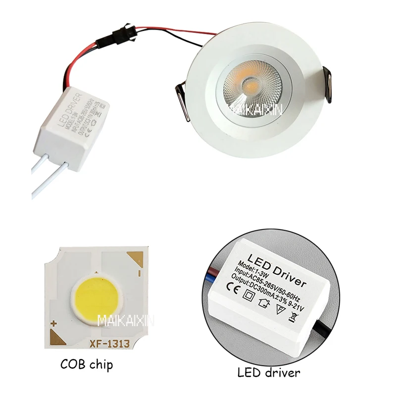 Dimmable 3W 5W Recessed LED Spotlights Room Led Ceiling Lamps Downlights Lighting Bulb for Cabinet Counter Showcase AC110V 220V 3
