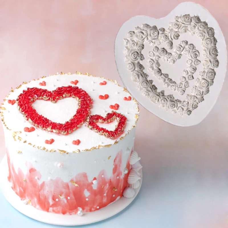 

Силиконовые формы для выпечки, мастики, Роза силиконовая форма «любовь», инструменты для украшения тортов из мастики