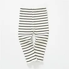 Детская одежда для маленьких девочек; осенняя одежда для младенцев; новые стильные брюки в полоску для девочек; леггинсы с открытым шаговым швом