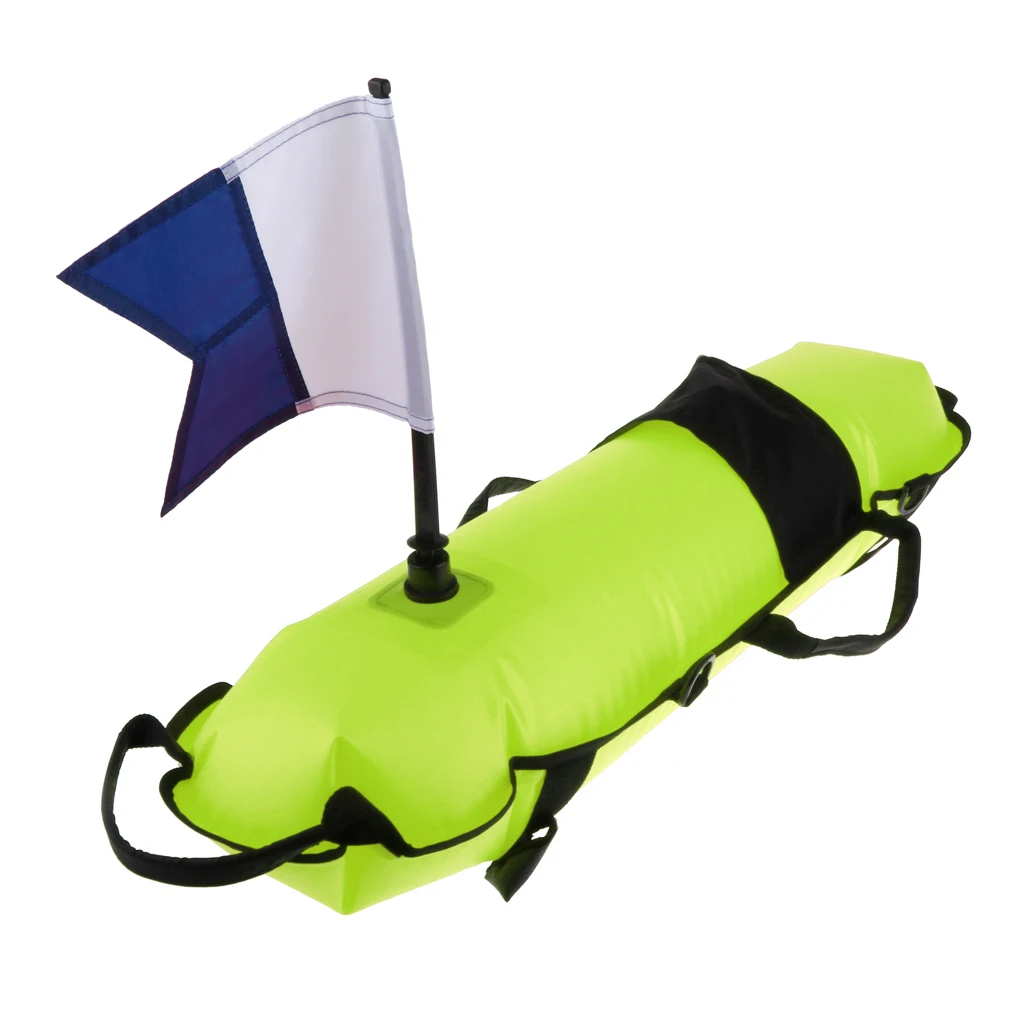 Pro Scuba Diving Inflatable Surface Marker Buoy Float with Dive Flag Snorkeling Freediving Safety Equipment