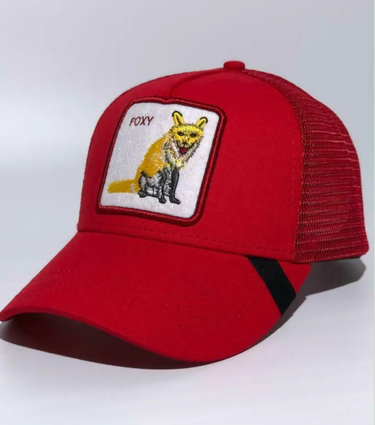 С биркой broidery лиса-красный Snapback Бейсболка для дальнобойщика козырек животных фермы