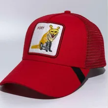 С биркой broidery лиса-красный Snapback Бейсболка для дальнобойщика козырек животных фермы