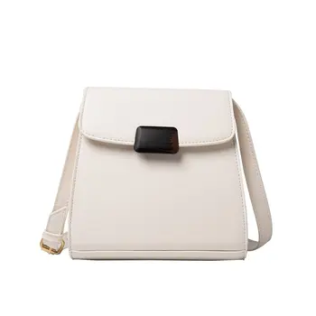 

Fashion Shoulder Bag White Women Messenger Bag Square Simple Female Unique Bag PU Leather Wild Bag Easy To Clean