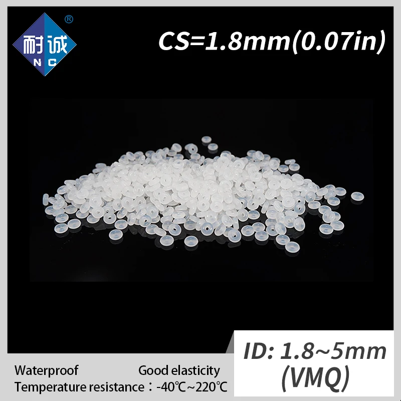 5 шт./лот силиконовая резина VMQ CS 1 8 мм ID1.8/2/2.5/2.8/3.15/3.55/3.75/4.5/5 уплотнительное кольцо
