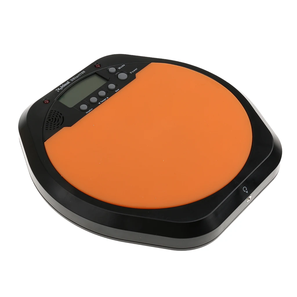 Digital LCD Display Practice Drum Pad Drummer Training Pad Metronome Orange
