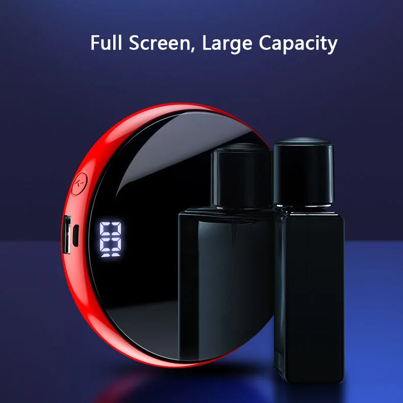 

Prortable Mini Power Bank 10000mAh Micro USB Ports External Battery Power-bank with Mirror Screen Digital Display