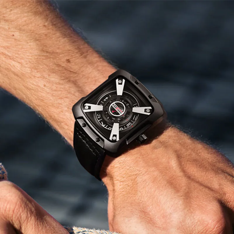 KADEMAN оригинальные мужские часы Топ бренд спорт Squre кварцевые часы водонепроницаемые повседневные кожаные деловые мужские наручные часы Relogio