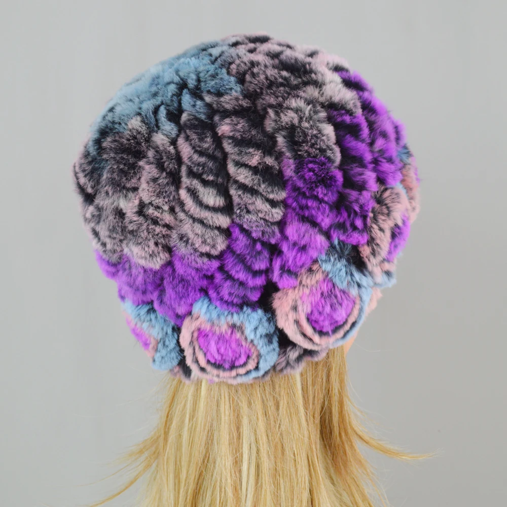 Venta Caliente натуральный Rex Conejo Pelo Sombrero Mujer Hecho A Mano Kina Boinas Para Mujer Gorro Mujer