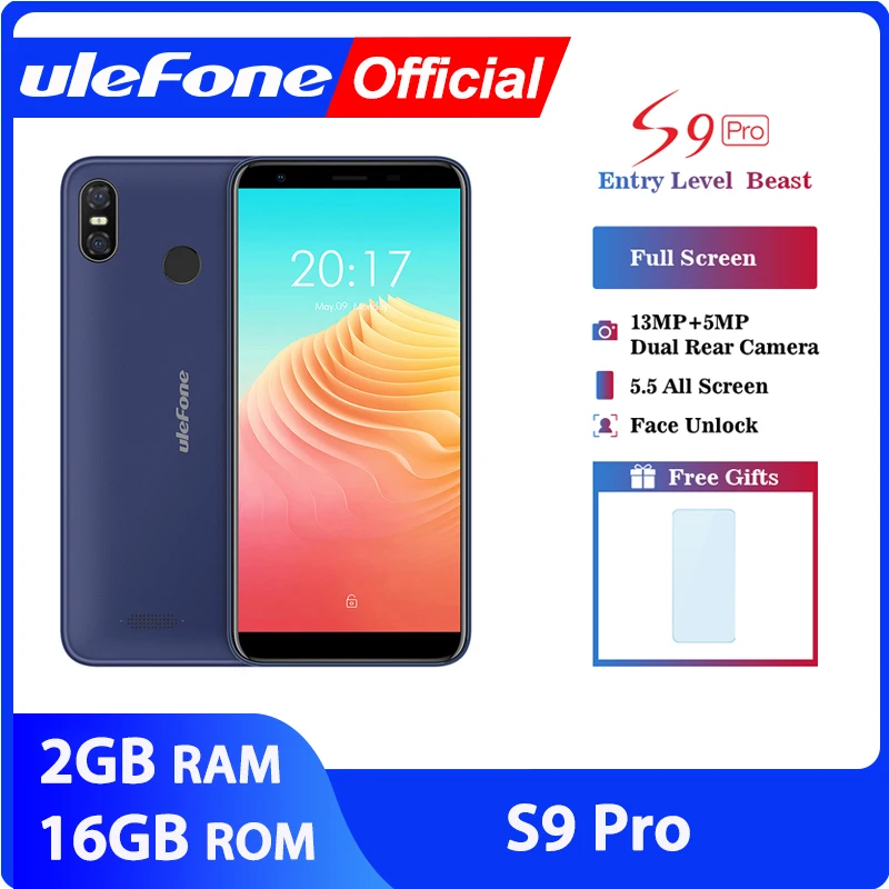 Ulefone S9 Pro Android 8 1 мобильный телефон с 5 дюймовым дисплеем четырёхъядерным