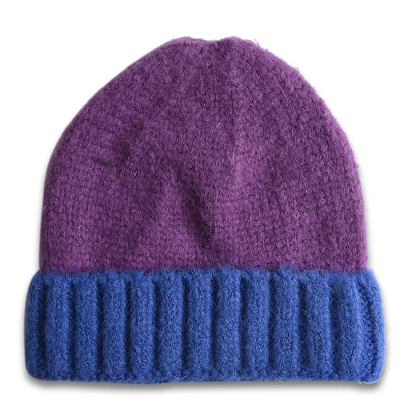 Детская зимняя шапка в Корейском стиле; теплая повседневная детская шапка контрастного цвета; вязаная шапка с дыней - Цвет: 05
