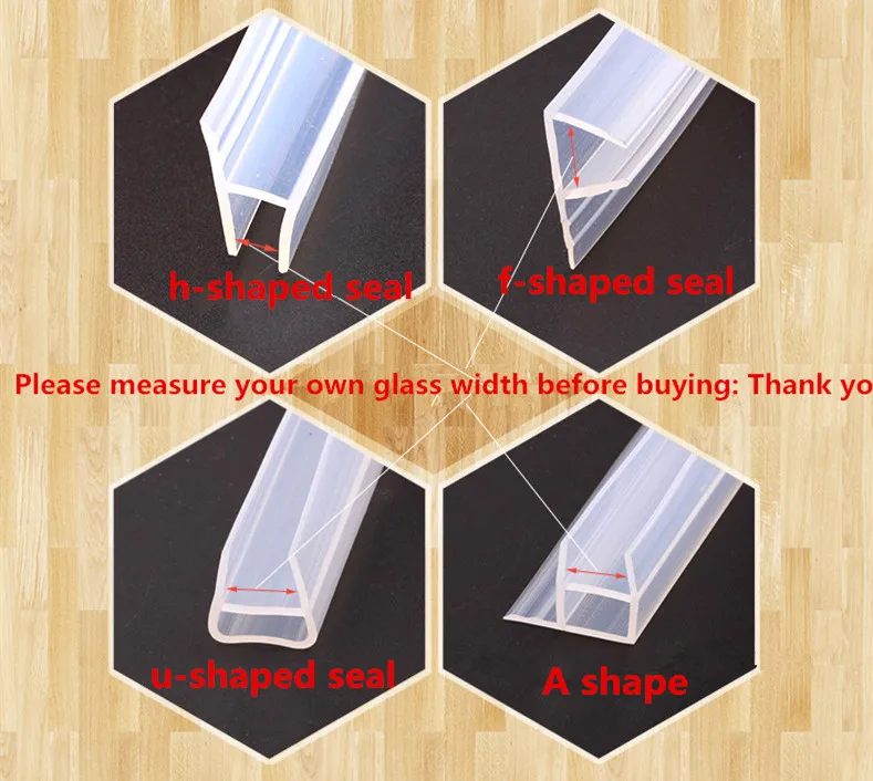 

1M Silicone Seals Sliding Door Screen Shower Door Window Barn Bathroom Sealing 6 8 10 12mm Glass shower rubber seal