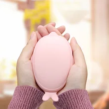 Портативный USB грелка для рук милый КИТ 5000 мАч 5 в банк силы двусторонний равномерный нагрев Мини карманный Вибрационный Массажный нагреватель