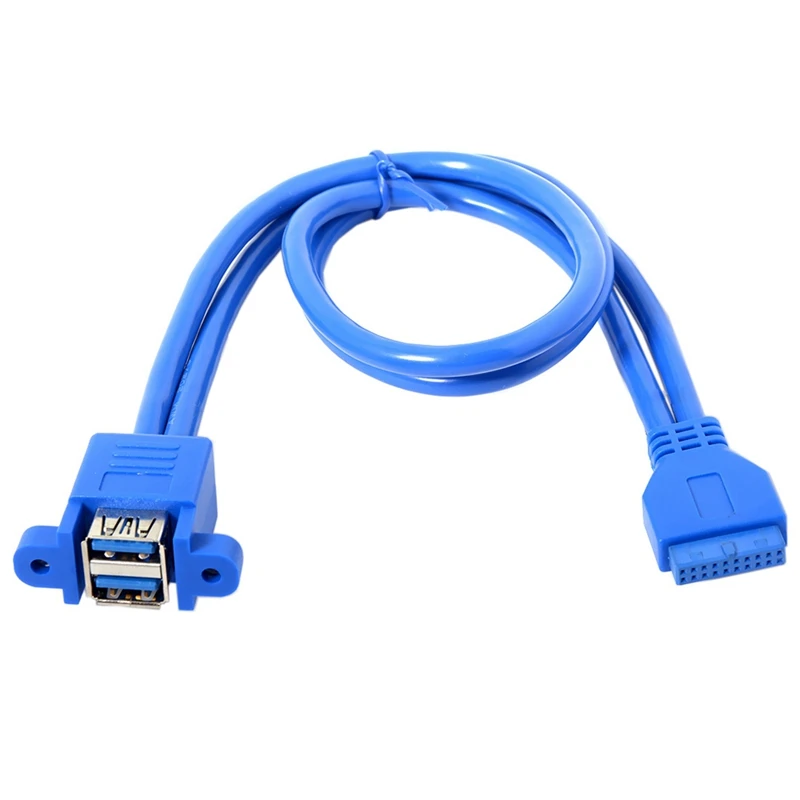 RISE-Stackable Usb 3,0 Female тип панели к материнской плате 20Pin соединительный кабель с двумя портами 50 см