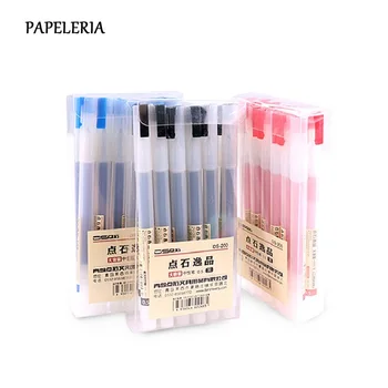 

PAPELERIA 3Pcs 0.5mm Simple Gel Pen Black/Red/Blue Ink Kawaii Pens Water-based Pen School Office Writing Supply Stationery
