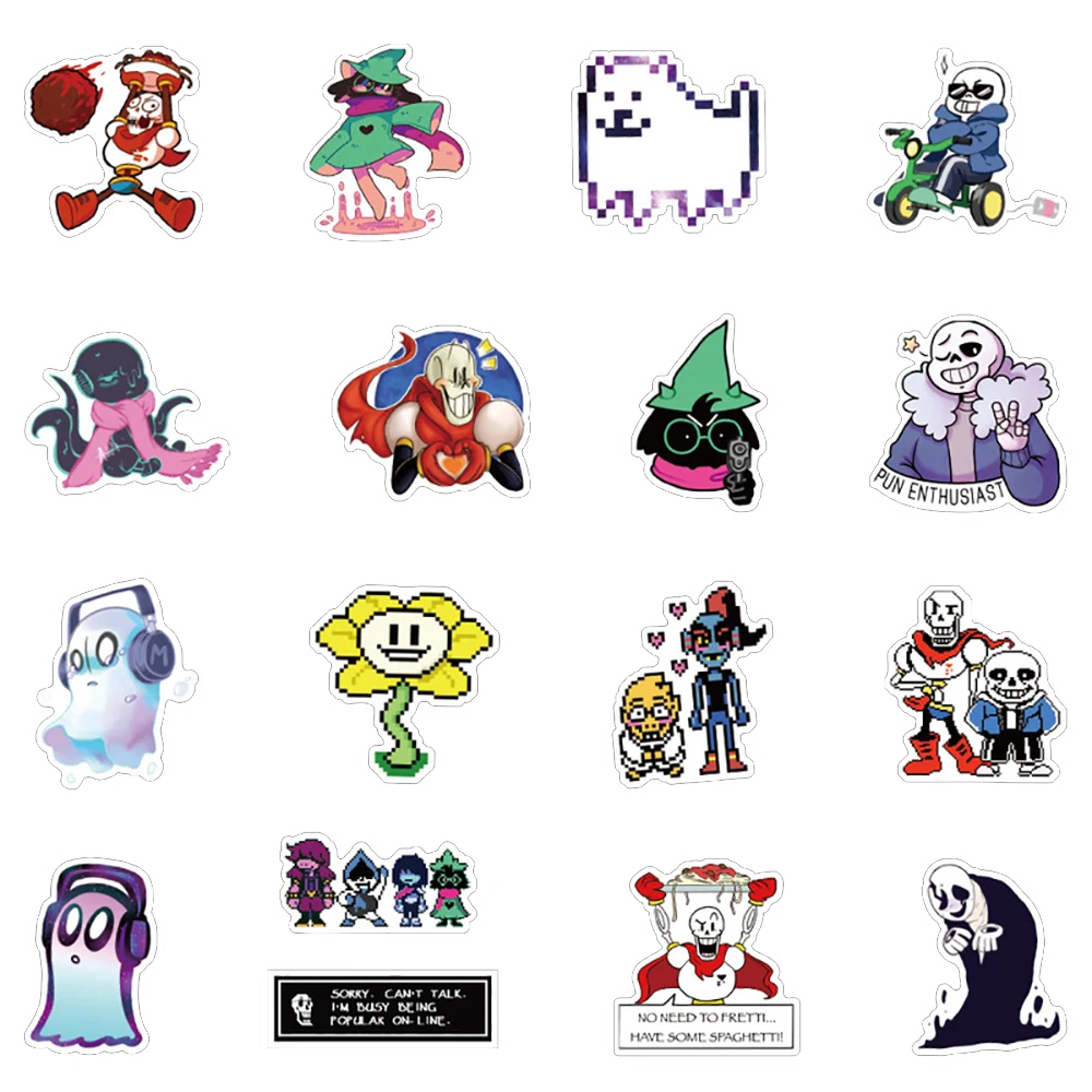 Undertale Game Stickers DIY Snowboard Laptop Fridge Luggage Waterproof Graffiti Fun 10/30/50PCS Kid Toy Decals Gift