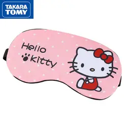 TAKARA TOMY Máscara de ojos personalizada, mascarilla cómoda y transpirable con estampado de Hello Kitty, sombra de sueño, compresa caliente