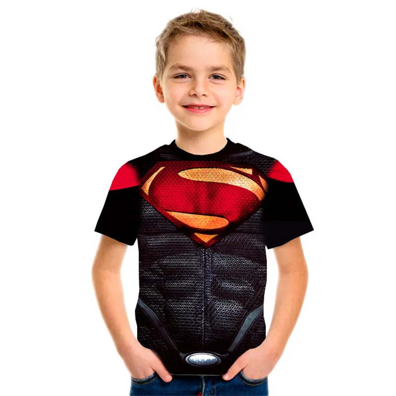 New boys Comic Superhero Compression kids Shirt Captain America Iron man Fit Tight Bodybuilding children T Shirt