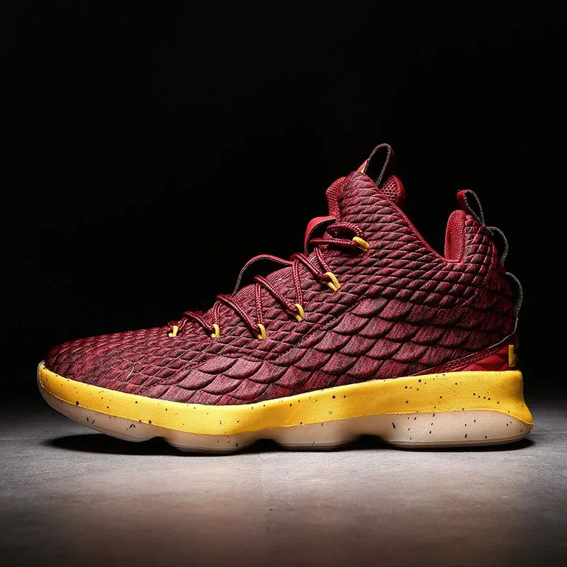

High Quality Men James Fish Scale Basketball Shoes Plus Size Women Breathable Sport Shoes Couple Elastic Basketball Sneakers