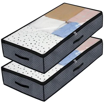 

2 Large Undersized Storage Bags with Metal Zips, Foldable Bedding, Quilts, Blankets, Pillows, Sweaters, Heavy Duty Foldable Fabr