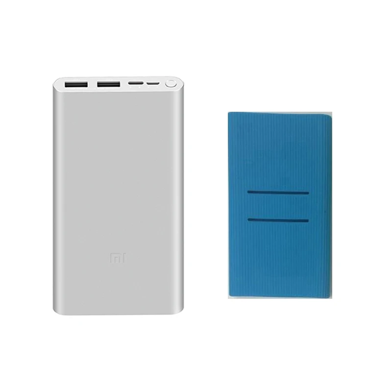 Silver add Blue 10000 мАч Xiaomi Mi внешний аккумулятор 3 PLM13ZM 18 Вт Быстрая зарядка 10000 мАч Внешний аккумулятор usb type C внешний аккумулятор для iPhone 11 Pro - Цвет: Silver add Blue