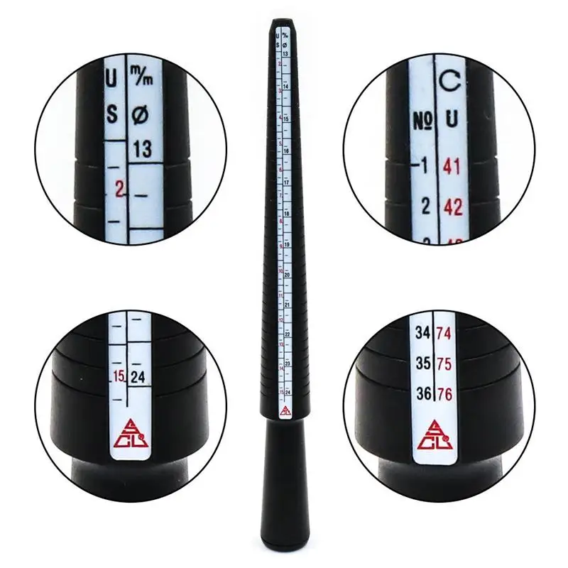 Professional Ring Mandrel Stick Finger Gauge Ring  UK/US Size Measurements Tools For DIY Jewelry Measuring Tools Set
