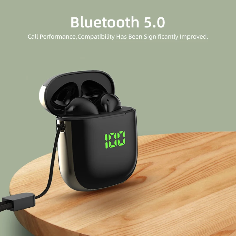 Bluetooth 5,0 наушники беспроводные наушники стерео Спортивные Беспроводные наушники-таблетки с гарнитурой с светодиодный дисплей питания для iOS и Android