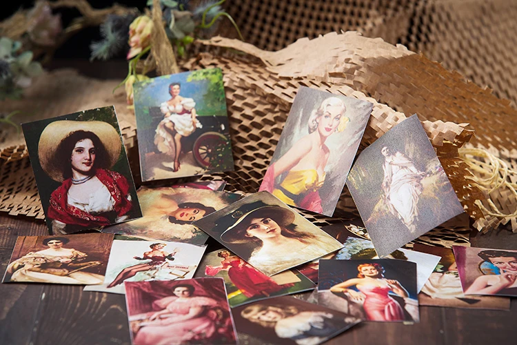 18Pcs/Bag Vintage Lady Women Sticker DIY Craft Scrapbooking Album Junk Journal Happy Planner Decorative Stickers