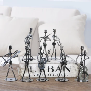 

5.5CM*13CM Musicians Figurines Arts Craft Decorations Mini Iron Music Band Model Miniature Statue Home Office Living Room Decor