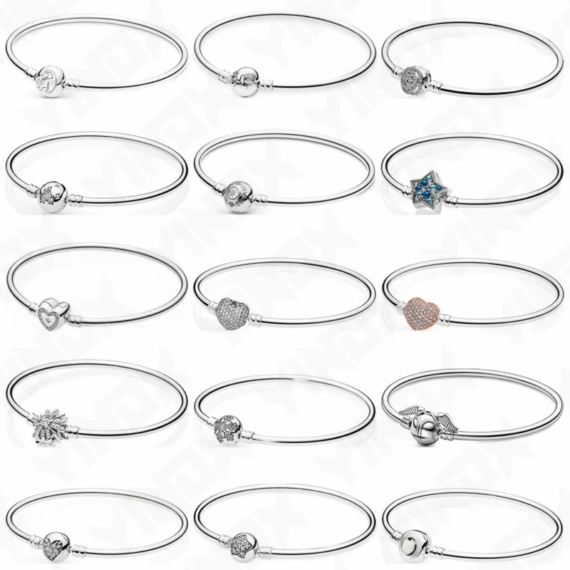 YinDX 925 Sterling Silver Bracelet Shiny Smooth Love Lion Rose Flower Inscription Suitable For Original European Women | Украшения и