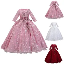 Платье принцессы для девочек Детские вечерние торжественные платья-пачки на свадьбу платье в горошек с принтом Одежда для маленьких девочек