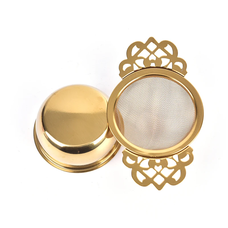 1Pcs Stainless Steel Tea Strainer Easy Clean Loose Leaf Traditional Hanging Herbal Double Ear Infuser Filter Reusable