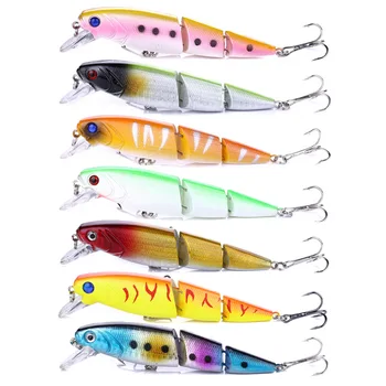 

New Three Sections Plastic Minnow Hard Fishing Lures Fishing Tackle 10.5cm 14g 6#hooks Swimbait Jerkbait