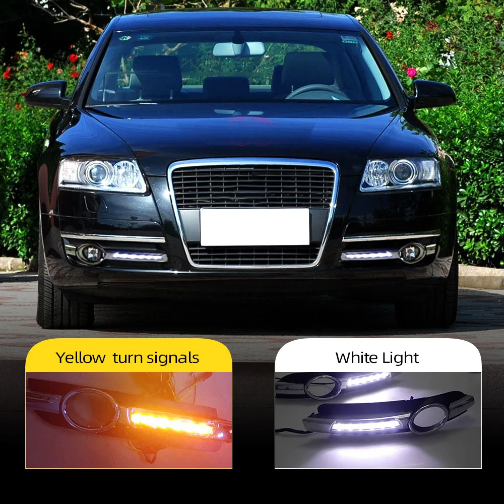 Автомобильный Стайлинг 2 шт. для AUDI A6 C6 2005 2006 2007 2008 светодиодный DRL дневных ходовых