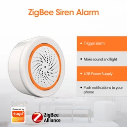 NEO ZigBee – alarme de sécurité pour maison intelligente, sirène 3 en 1, avec capteur de température et d'humidité 90db, son et lumière, haute sensibilité 