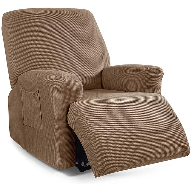 Recliner cover thick soft recliner cover, suitable for living room sofa cover, sofa armchair cover, elastic cover 10 colors Type1 brown