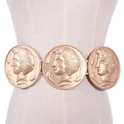 Сексуальный женский золотой пояс для женщин эластичный зеркальный металлический пояс на талии металлическая блестящая пластина широкий