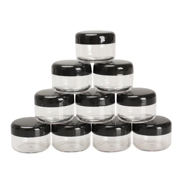 10Pcs Mini Cosmetic Bead Empty Makeup Container Eyeshadow Bottle Balm Cream Face Art Lip Pot Round Jar Container Nail - Цвет: Черный
