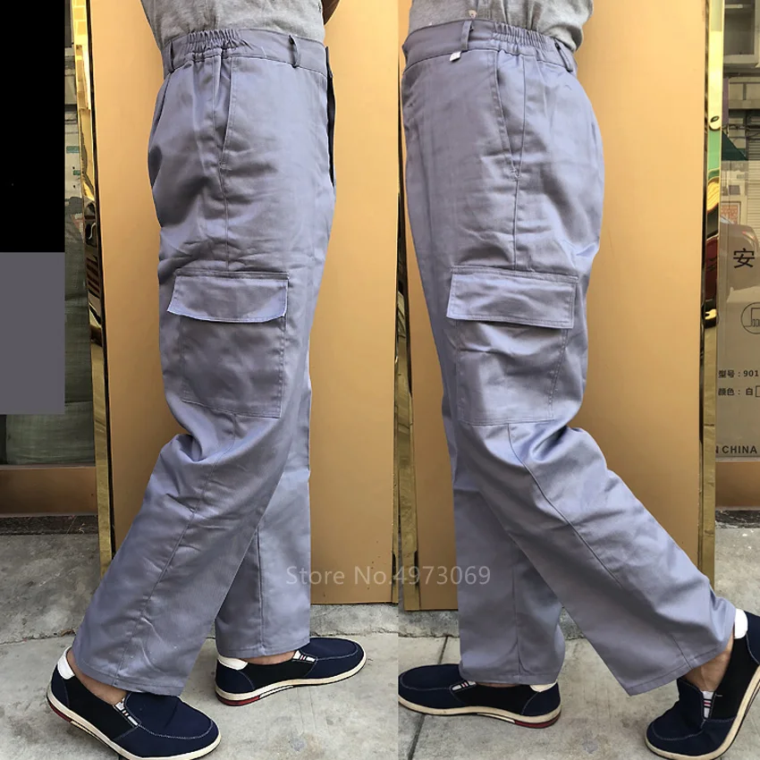 Men's Loose Chef Trousers Food Service Work Wear Stripe Kitchen Restaurant Uniform Cook Pants for Man Chef Maxi M-4XL Catering