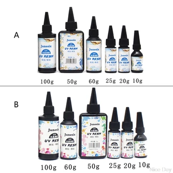 

10/20/25/50/60/100g Ultraviolet Curing Epoxy UV Resin Hard Glue for DIY Jewelry M23 20 Dropship