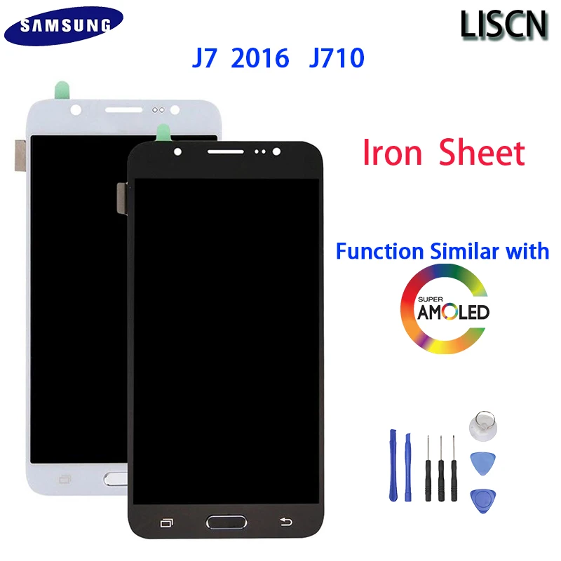 Для Samsung Galaxy J7 2016 j710 Железный ЖК-дисплей аналогичный AMOLED J710F J710FN J710M J710Y сенсорный