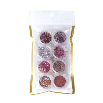

8 Pcs/Set Mixed Nail Art Powder Glitter Shimmer DIY Nail Art Decoration Powder